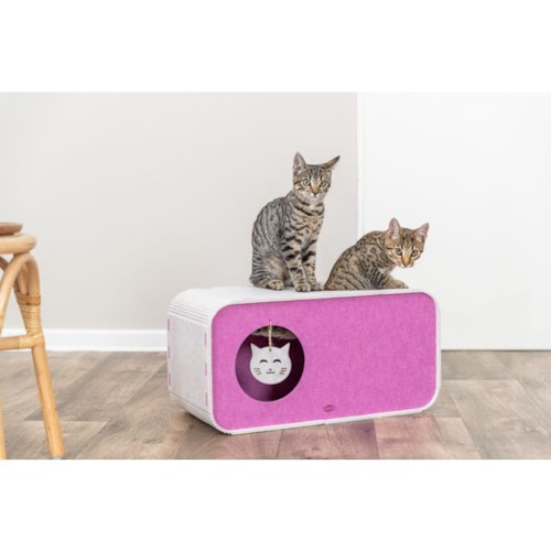 Höhle Merle, Filz, eckig, 58 × 29 × 27 cm, sand/beere