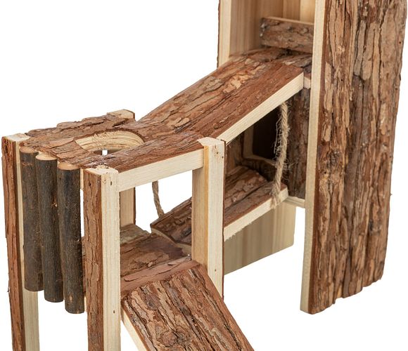 TRIXIE Spielplatz Tjorven, Mäuse/Hamster, Rindenholz, 32 × 19 × 29 cm