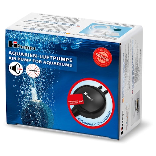 Nano Piezo Luftpumpe Zweikanal schwarz (2x13 L/h)