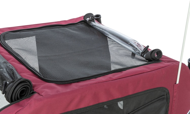 TRIXIE Fahrrad-Anhänger 2.0 schwarz/rot Größe M (63 x 68 x 75 (137) cm)