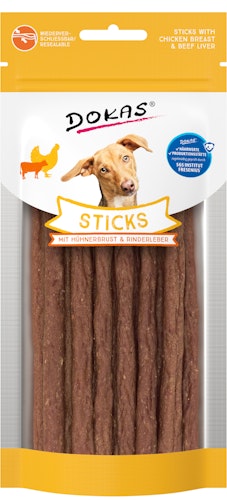 DOKAS Sticks Hühnerbrust & Hühnerherz Hundesnack