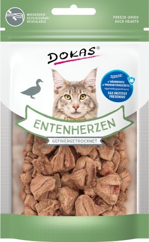 DOKAS 15g Entenherzen gefriergetrocknet Katzensnack