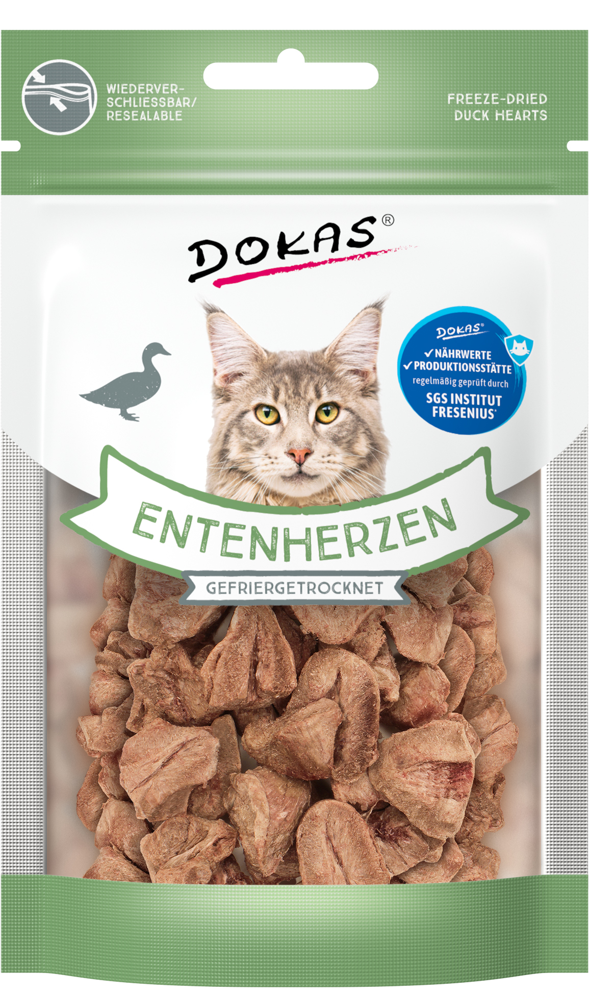 DOKAS Entenherzen gefriergetrocknet Katzensnack