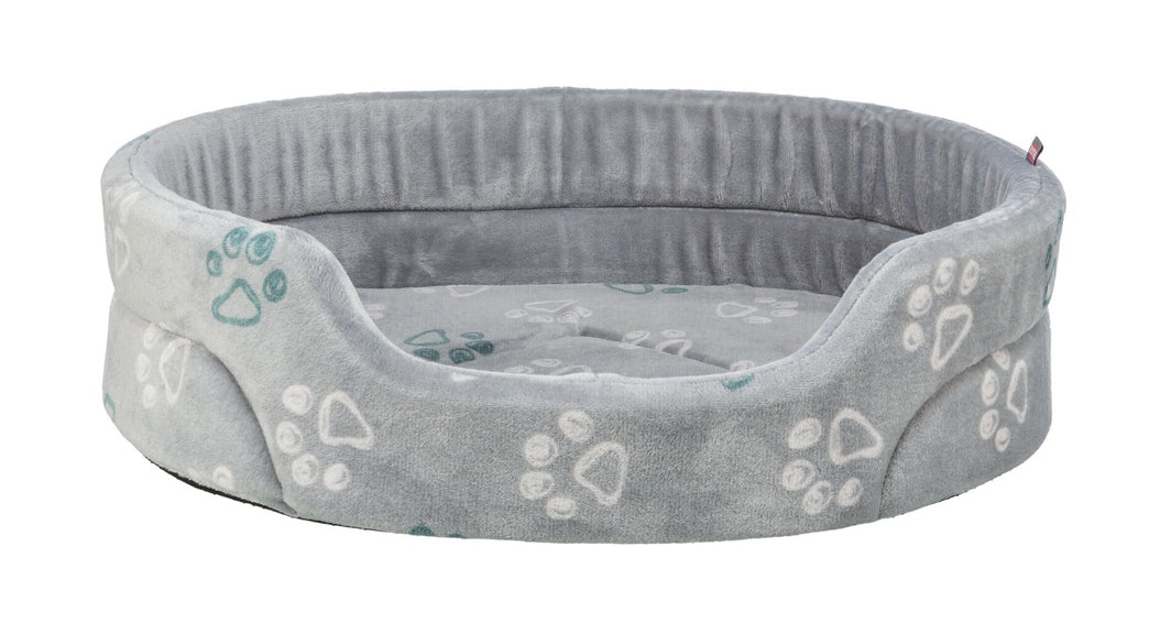 TRIXIE Bett Jimmy Soft, Softplüsch, oval, hellgrau