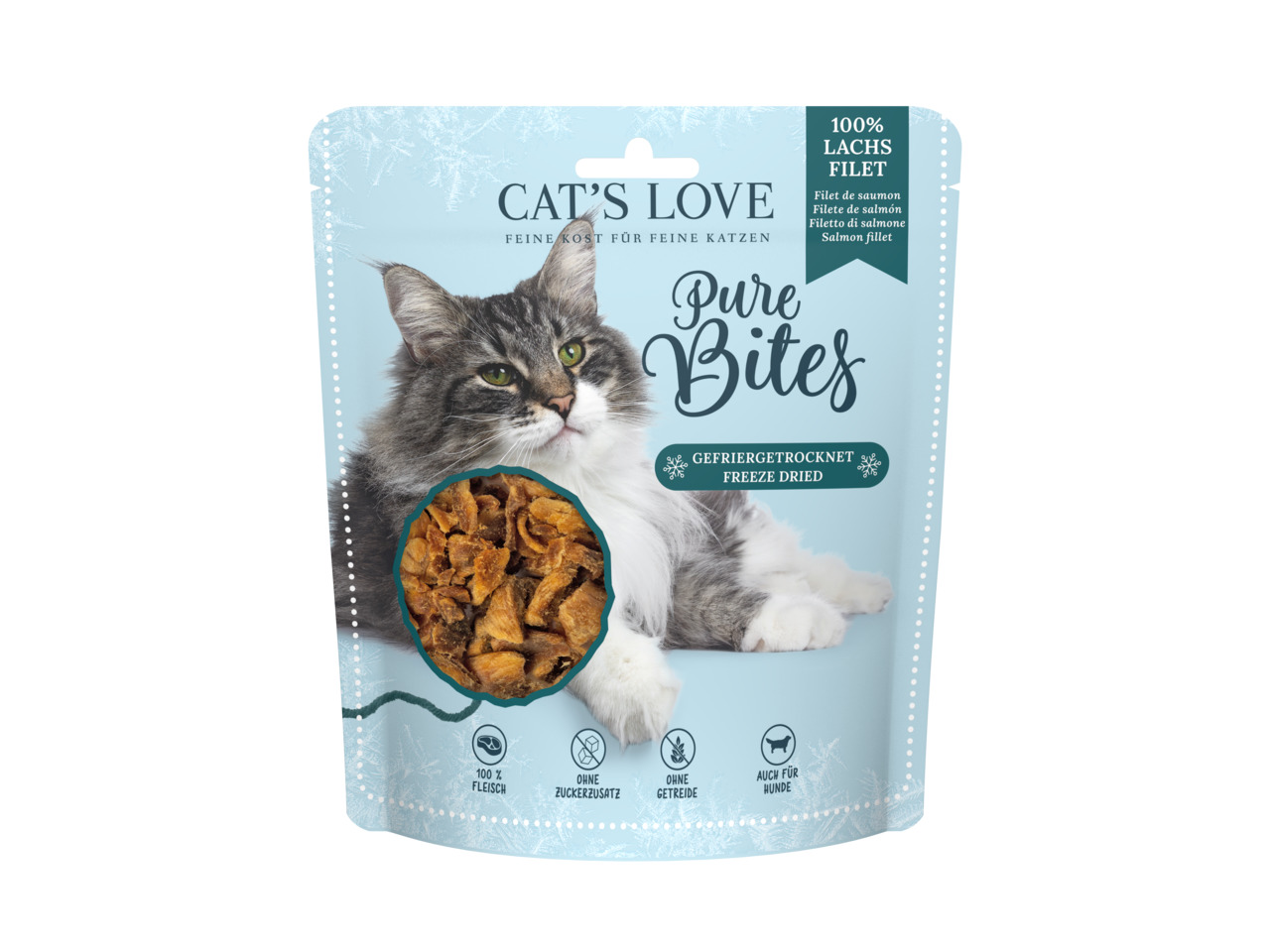 Dog's Love Lachsfilet CAT 50 Gramm Katzensnack
