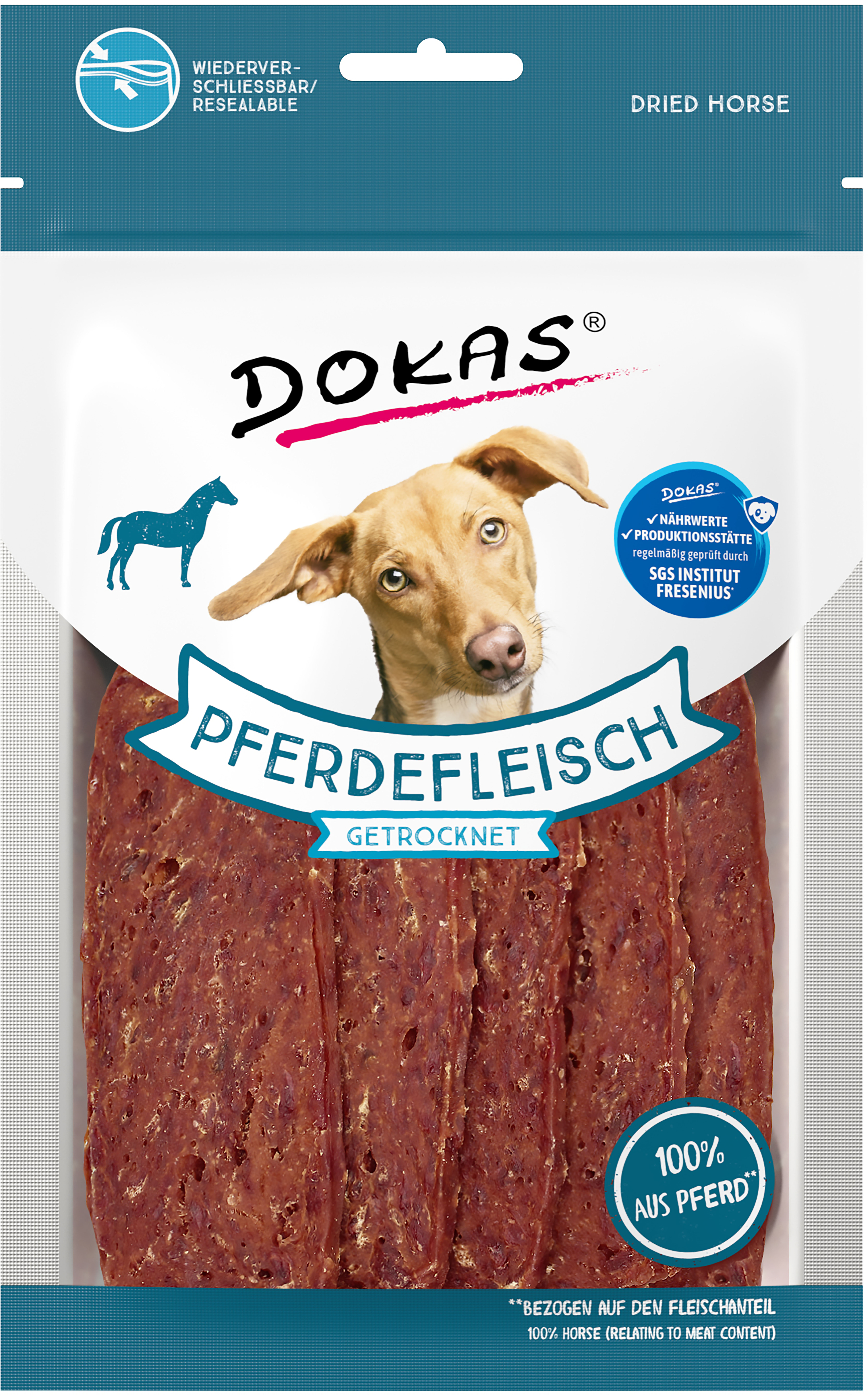 Dokas Hund Pferdefleisch getrocknet 60g