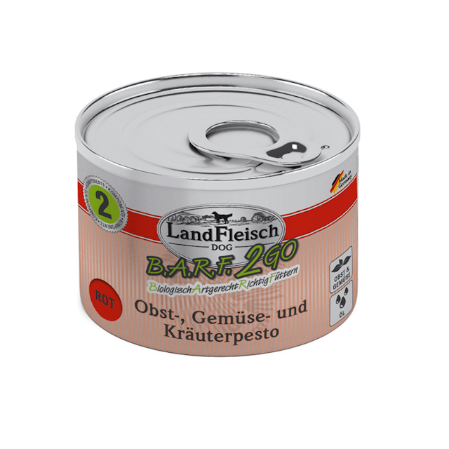 LandFleisch Hund B.A.R.F.2GO Obst-, Gemüse und Kräuterpesto 200gVorschaubild