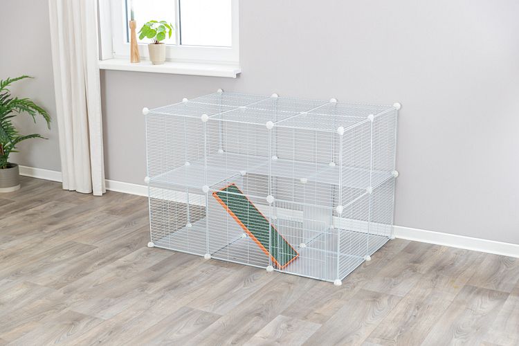 TRIXIE Indoor Freilaufgehege, Metall/Kunststoff, 140 × 35 × 70 cm, weiß