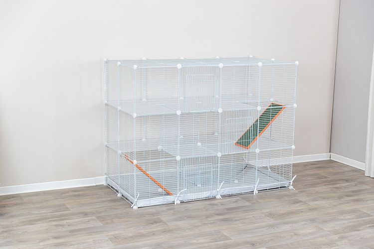 TRIXIE Indoor Freilaufgehege, Metall/Kunststoff, 140 × 35 × 70 cm, weiß