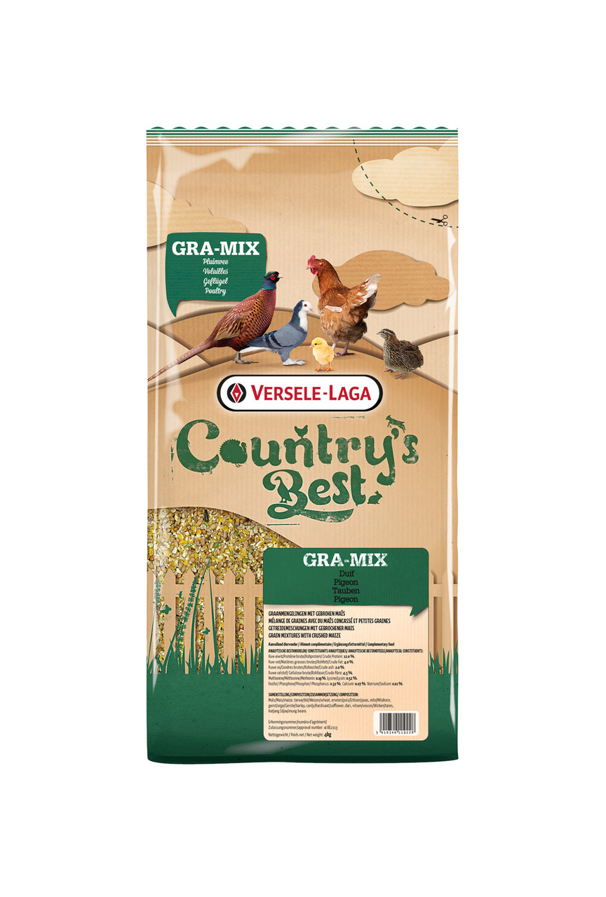 VERSELE-LAGA Country's Best Gra-Mix Tauben mit zerkleinertem Mais 4 Kilogramm Vogelfutter