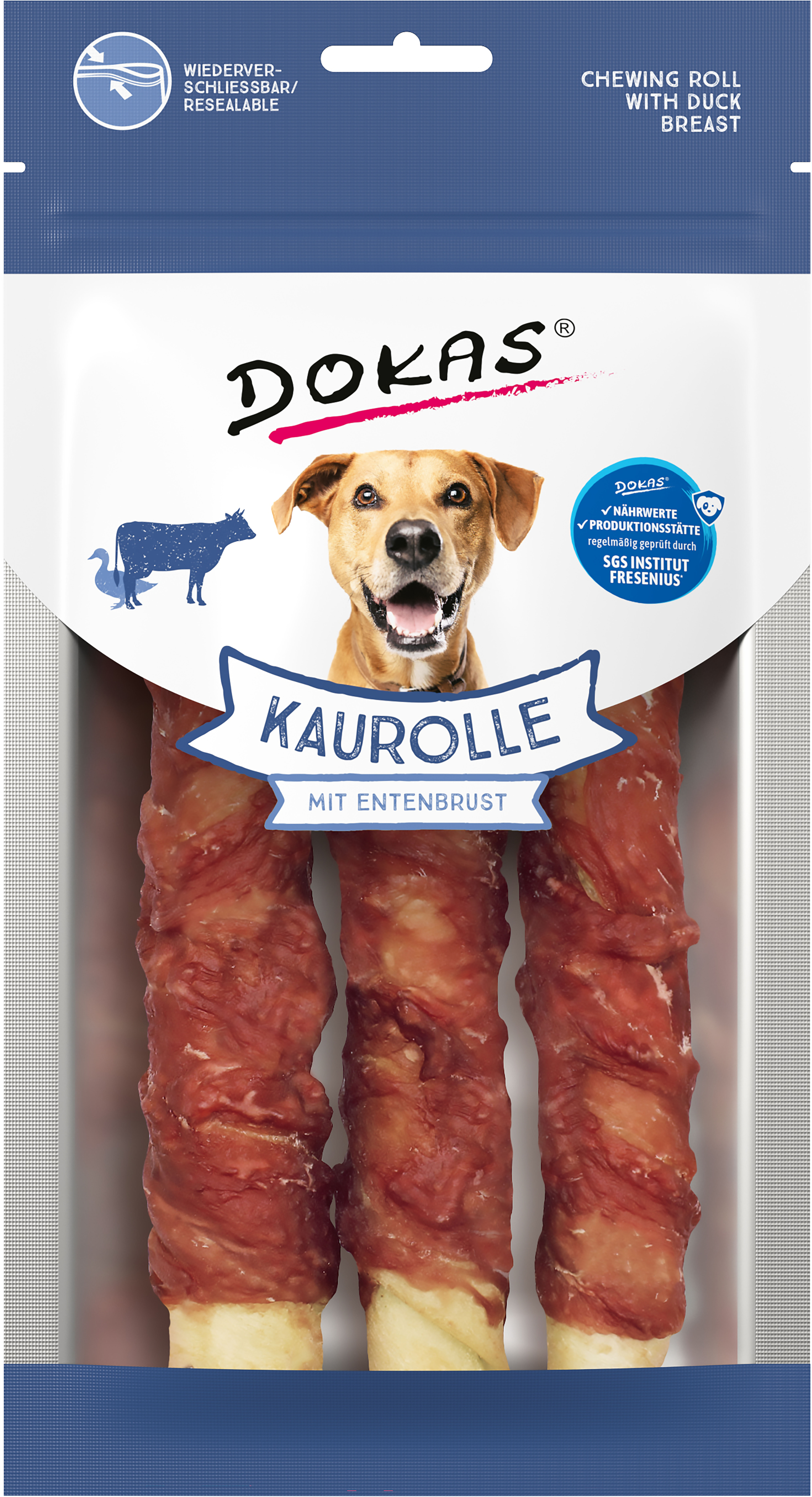 Dokas Hund Kaurolle + Entenbrust Medium 150g